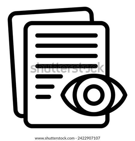 Eye audio voice icon outline vector. Ai assistant. Slender record
