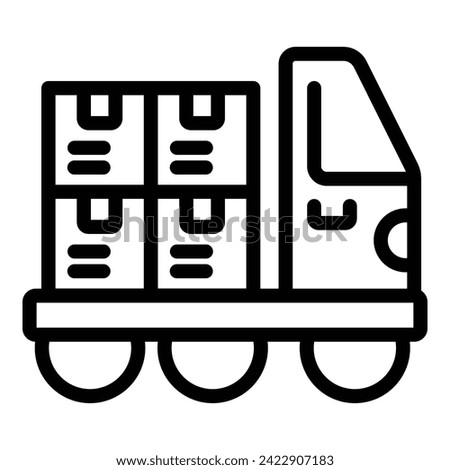 Truck parcel pack icon outline vector. Storage logistic. Mover cargo