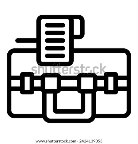 Travel case tag icon outline vector. Airport travel. Label stamp sticker