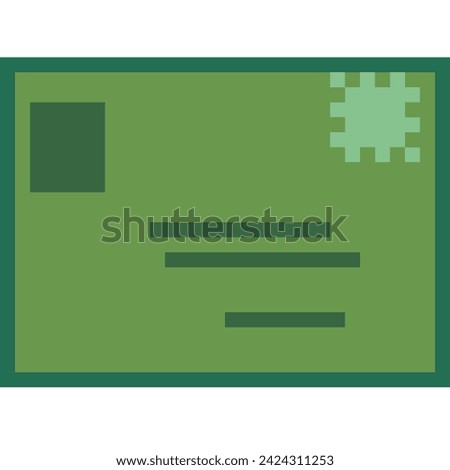 Cute envelope, Christmas ornament, pixel art style, festive theme of winter, Holiday party vibe, simple illustration.