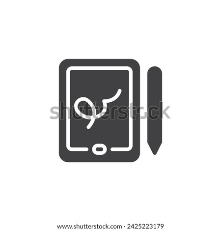 Electronic authorization signature vector icon. filled flat sign for mobile concept and web design. Digital Signature glyph icon. Symbol, logo illustration. Vector graphics