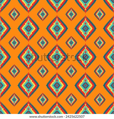 seamless pattern on orange background.