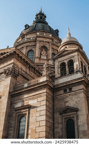 View of the dome of St. Stephen's Basilica in Budapest, Hungary.