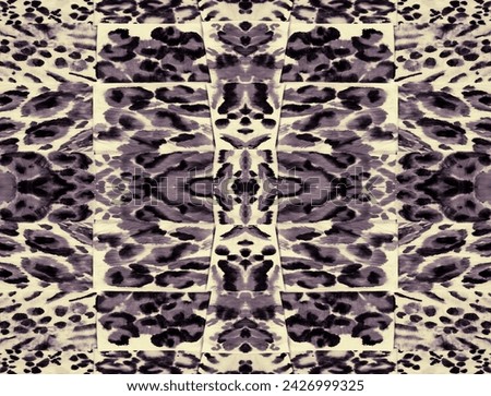 Seamless Texture. Wallpaper Fabric Design. Sepia Seamless Brush. Violet Animal Print Room. Violet Splatter Leopard Pattern. Decorative Color Art. Color Animal Print.