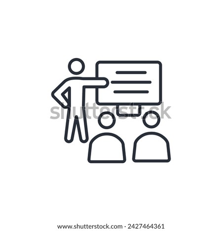 presentation icon. vector.Editable stroke.linear style sign for use web design,logo.Symbol illustration.