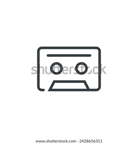 Audio tape cassette music icon, vector illustration