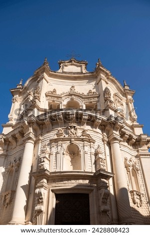 The ornate facade of chiesa san mateo in the historic center of lecce, puglia, italy, europe