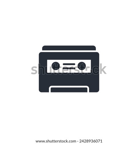 Cassette tape icon. vector.Editable stroke.linear style sign for use web design,logo.Symbol illustration.