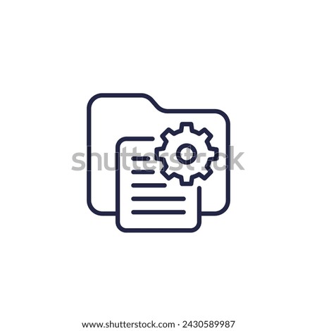 project line icon, document and file folder