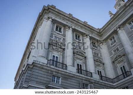 Urban, Royal Palace of Madrid, located in the area of the Habsburgs, classical architecture
