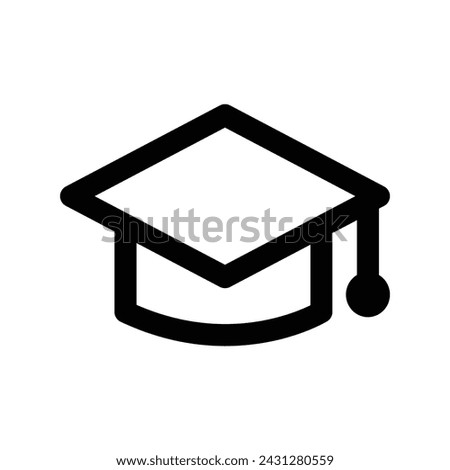 graduation line icon vektor design template and illustration with editable stroke