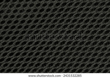 soft black ventilated mesh fabric with holes, black synthetic fabric for use in the manufacture of items