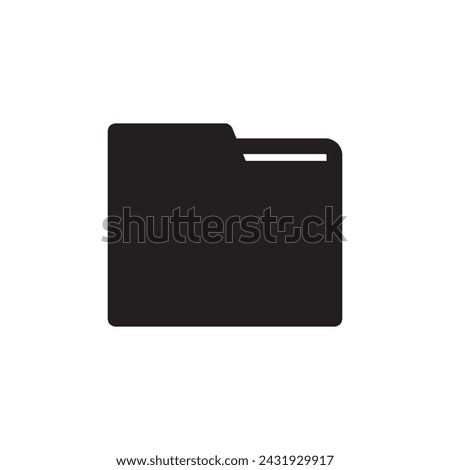 Folder solid icon in simple flat trendy style isolated on white background