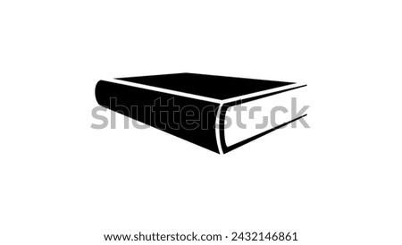 book symbol, black isolated silhouette