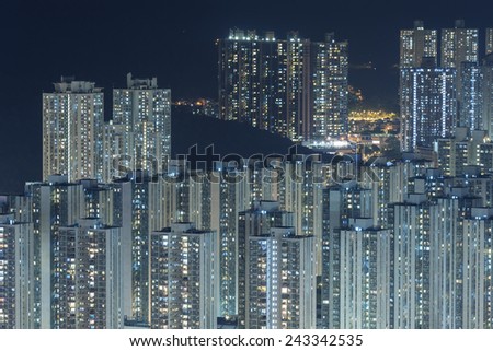 modern buildings in Hong Kong at night