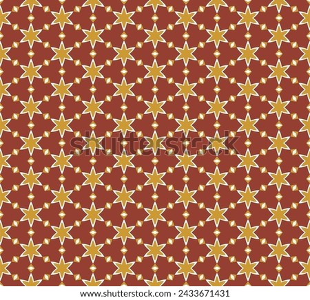 Red and gold star pattern with gold star; suitable for holiday designs, celebrations, event invitations, festive decorations, and award ceremonies.