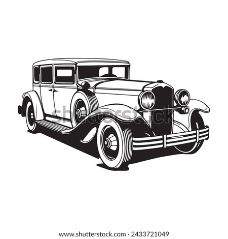 Vintage Car Isolated on white background Stock Vector	