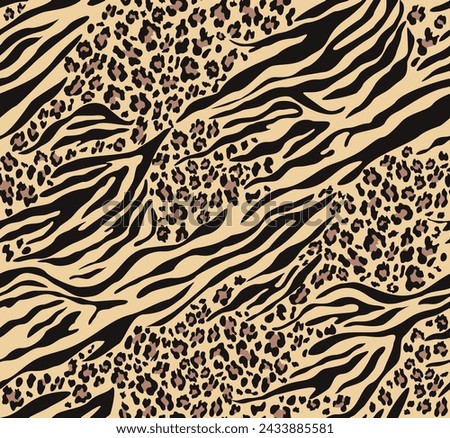 

Animal print leopard and zebra seamless texture mix vector trendy modern design