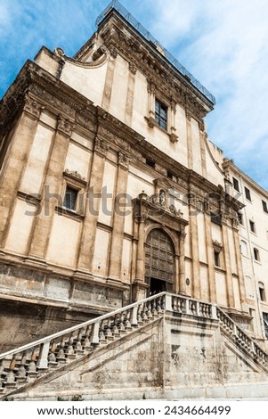 Facade of the Church of Santa Caterina d Alessandria in the old town of Palermo, Sicily, Italy