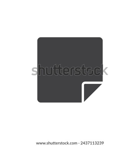 Rectangular sticker or label vector icon. filled flat sign for mobile concept and web design. Square Label glyph icon. Note paper symbol, logo illustration. Vector graphics