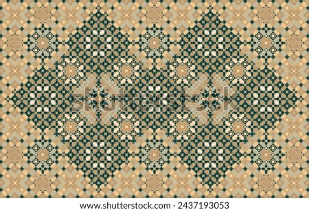 Modern and unique Islamic seamless geometric pattern inspired by Moroccan mosaic, Arabesque shapes, Arabic design, Islamic book cover