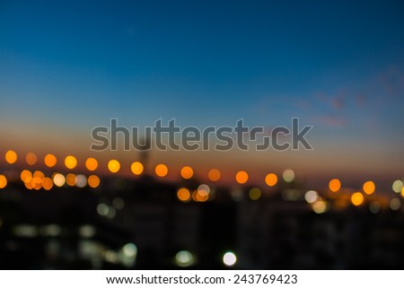 Bokeh of City at night background