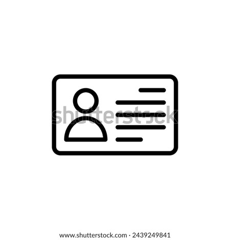 License icon vector isolated on white background. Identity icon. Id card