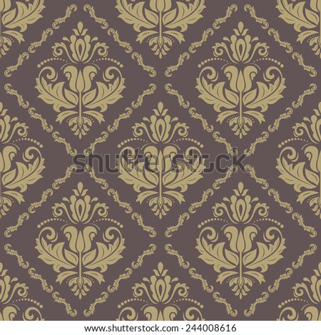 Oriental  pattern with damask, arabesque and floral elements. Seamless abstract background