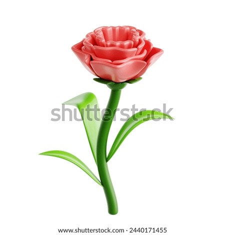 Vibrant Carnation Cultivar 3D Icon Illustration