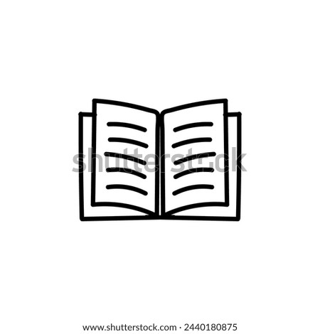 Hand Drawn flat icon for open book