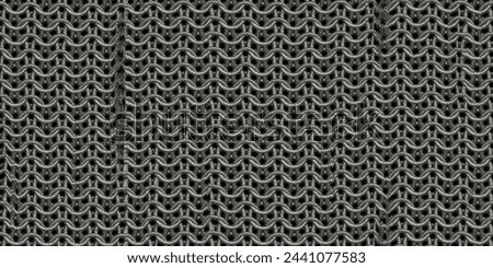 Chain mail background pattern. Seamless hauberk texture surface.