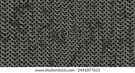 Chain mail background pattern. Seamless hauberk texture surface.