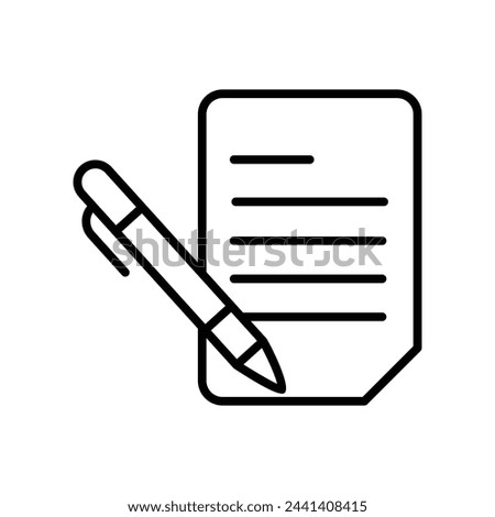 pen and paper icon with white background vector stock illustration
