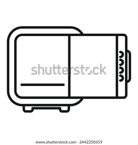 Small money safe box icon outline vector. Home security protection. Online store profit
