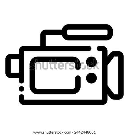 video camera icon in dashed line style