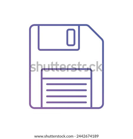 Gradient Line Floppy Disk Call vector icon