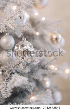 silver and gold Christmas decorations for the Christmas tree and other New Year's paraphernalia