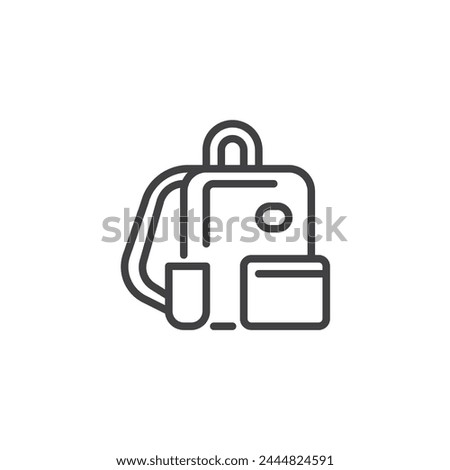 Backpack line icon. linear style sign for mobile concept and web design. Backpack outline vector icon. Symbol, logo illustration. Vector graphics