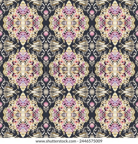 Seamless pattern with flowers. Illustration. Abstract.