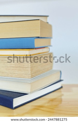 stack of books on the table