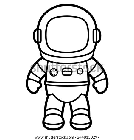Clean astronaut outline in vector format, suitable for diverse design applications.