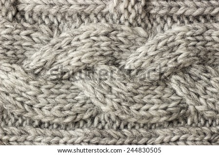 Abstract gray knitted pattern background texture.