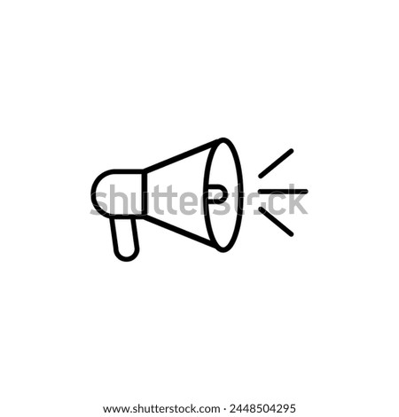 advertising, bullhorn icon.web apps. Thin line advertising symbol flat illustration on white background.