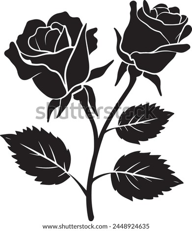 Black Rose silhouette vector Illustrator