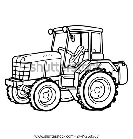 Minimalist illustration of a tractor icon, perfect for rural and countryside graphics.