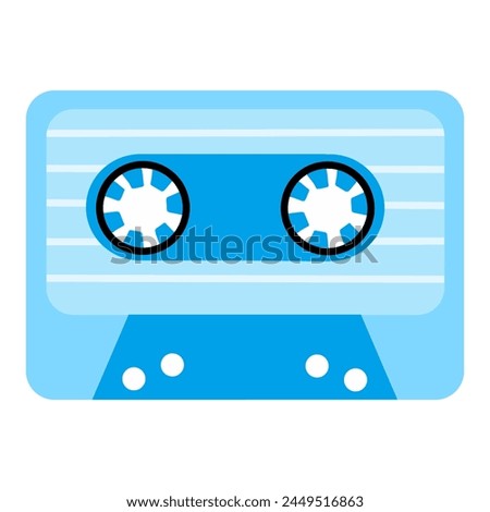 Cassette for tape recorder. Illustration in style of  2000s.