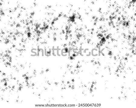 Black and white Grunge halftone vector. Distress overlay texture. Abstract surface dust and rough background concept. Distress illustration place over object to create grunge effect. Vector EPS10.
