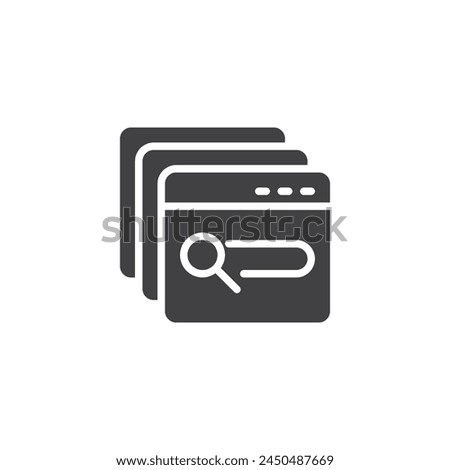 Browser search bar vector icon. filled flat sign for mobile concept and web design. Search Engine Marketing glyph icon. Symbol, logo illustration. Vector graphics