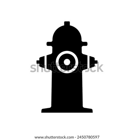 Fire hydrant icon. Black silhouette. Front side view. Vector simple flat graphic illustration. Isolated object on a white background. Isolate.