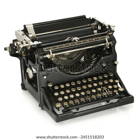 Old typewriter with abstract product background